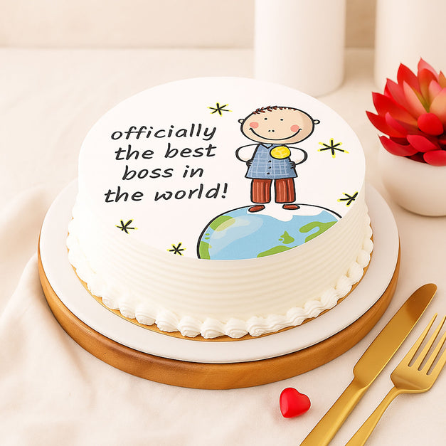 Cute Best Boss Fondant Cake 