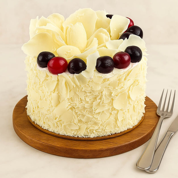 Dreamy Bites White Forest Cake