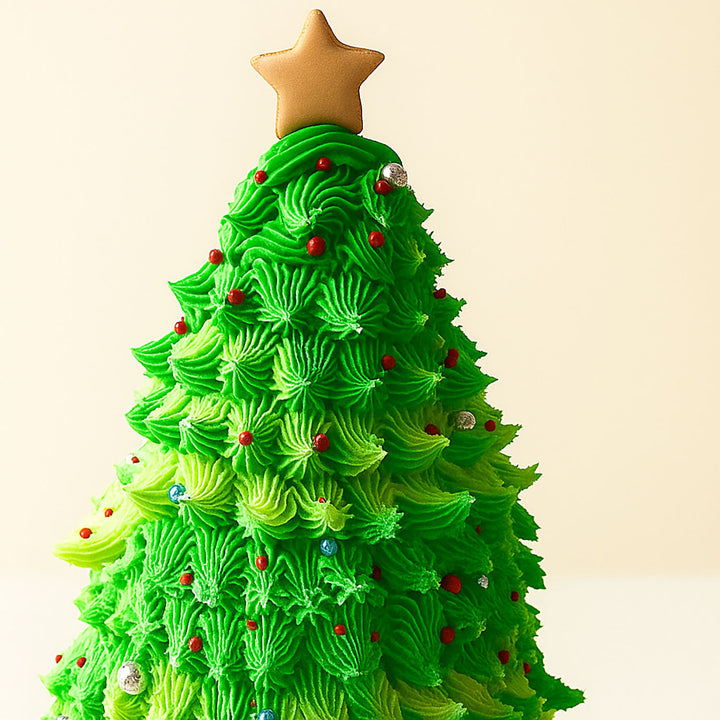 Red Velvet Pine Tree Designed Cake
