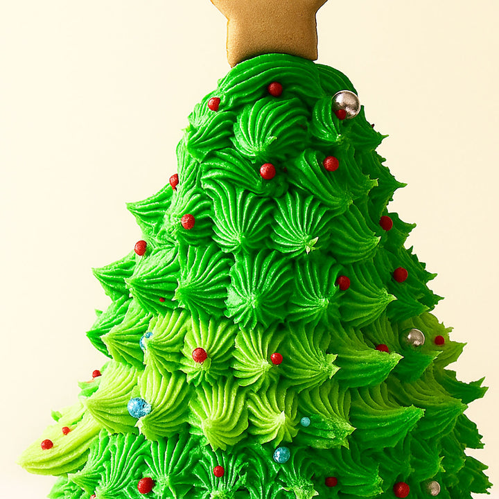 Red Velvet Pine Tree Designed Cake