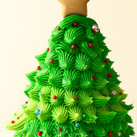 Red Velvet Pine Tree Designed Cake