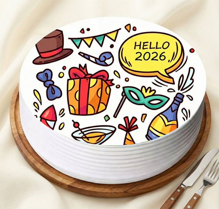 Delectable New Year Vanilla Cake