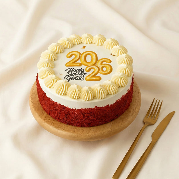 New Year Celebration Red Velvet Cake