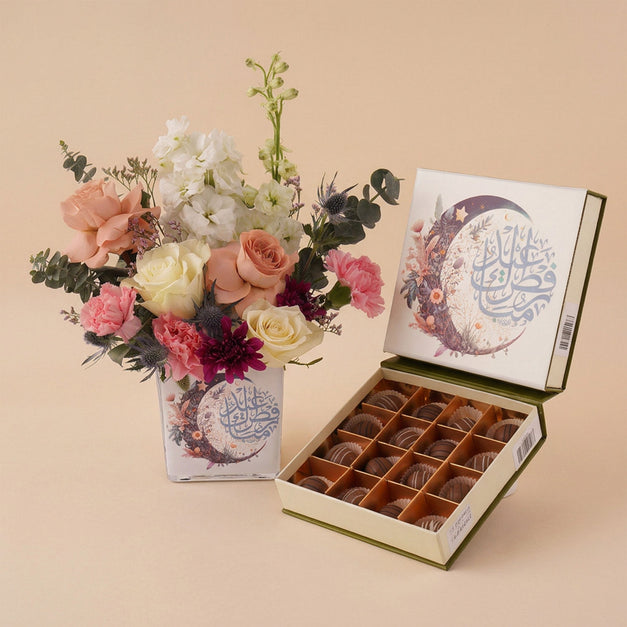 Eid Joy Set | Chocolate Truffles & Flower Vase