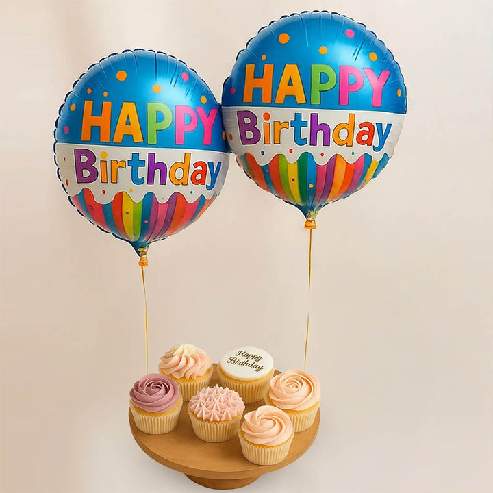 Birthday Festive Cupcake n Balloons Set