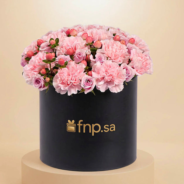 Lovely Pink Carnations For Graduation Day With Cake