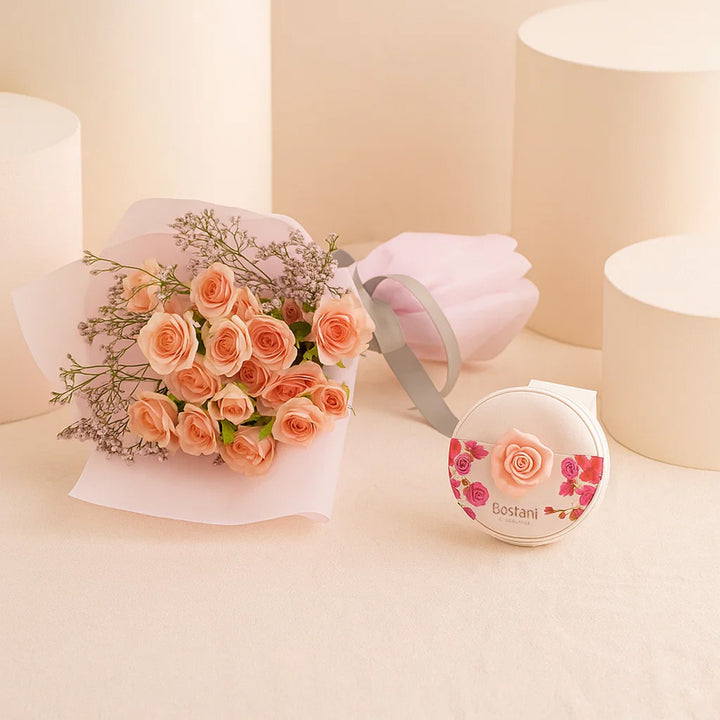 Bostani Chocolate Rose Box n Flower Bouquet 