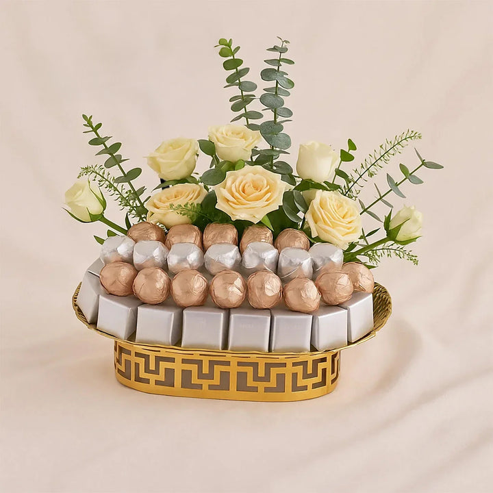 Patchi Chocolates n White Roses Tray