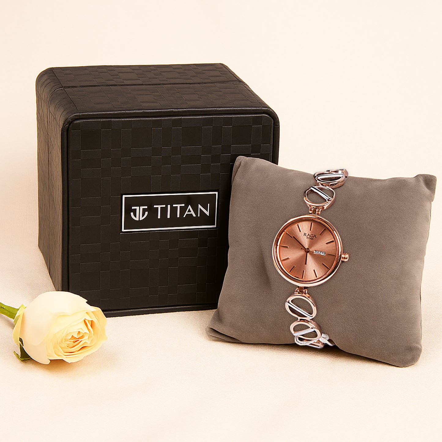 Titan Raga Viva Rose Women's Watch n Flower Bouquet 