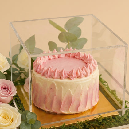 بريق وردي | صينية كيك وورد فاخرة