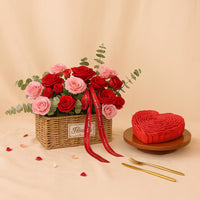 Love Basket | Red n Pink Roses 