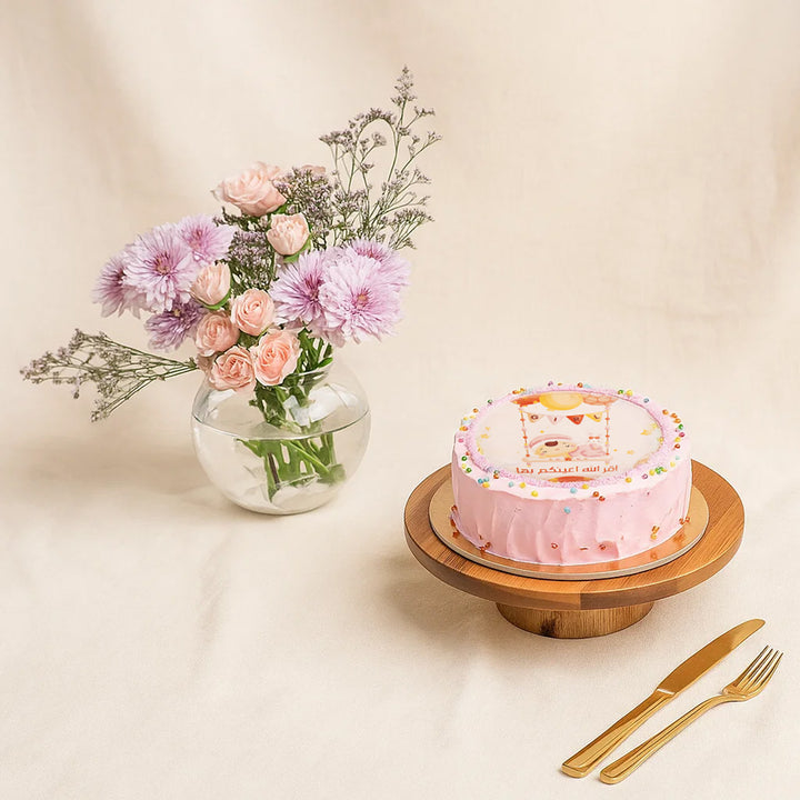 Garden Grace Flower Bowl n Baby Girl Cake