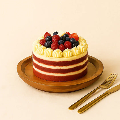 Dessert Charm Red Velvet Cake With Roses