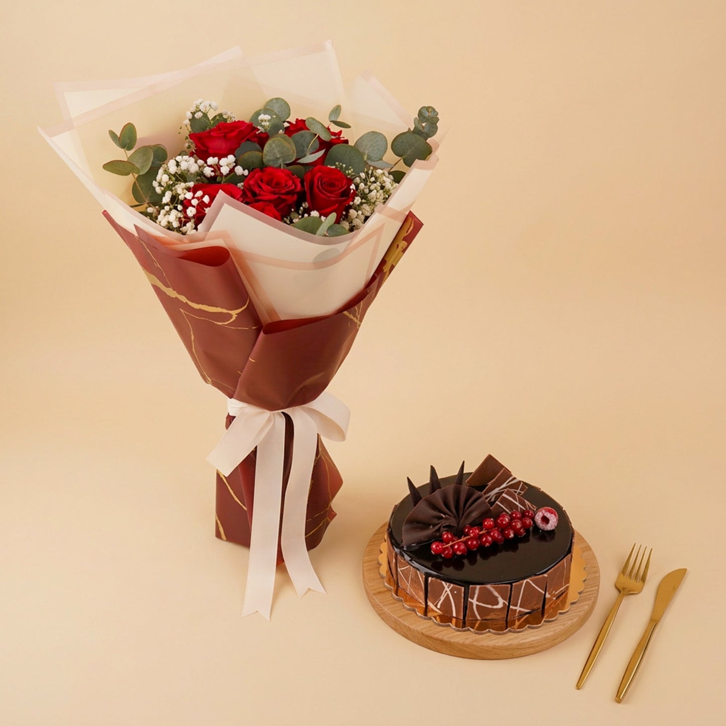 Luscious Cherry Cake n Roses