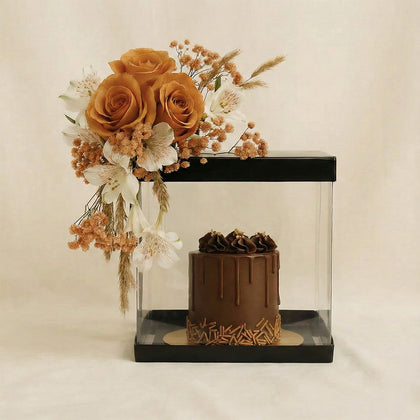 Chocolate Cake n Brown Roses Combo 