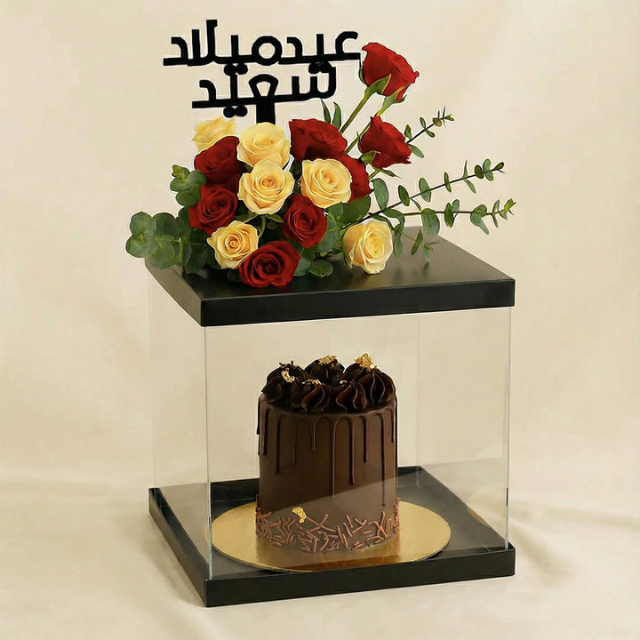 Chocolate Cake n Roses Birthday Gift
