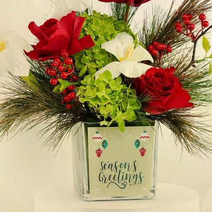 Season's Greetings Flower n Mini Cake Combo