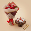 Red Roses Bouquet n Black Forest Cake Combo