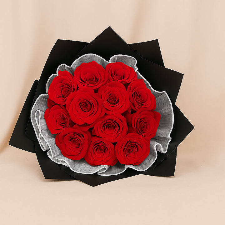 Graduation Gift Cakes with Red Flowers Bouquet 