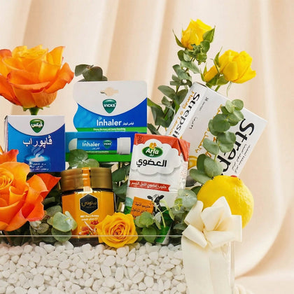 سلة هدايا صحة | بوكيه ورد و ستربسلز