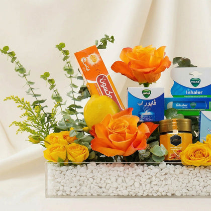 سلة هدايا صحة | بوكيه ورد و ستربسلز
