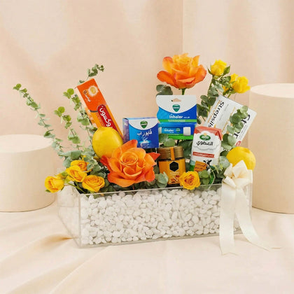 سلة هدايا صحة | بوكيه ورد و ستربسلز