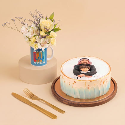 Father's Day Combo - Photo Cake with Roses