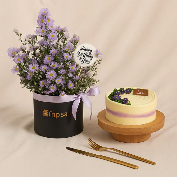 Birthday Wishes Combo | Aster Box n Cake