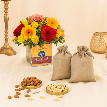 Sparks of Joy Diwali Flower Arrangement n Nuts