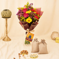 Sparks Of Joy Diwali Flower Bouquet n Nuts