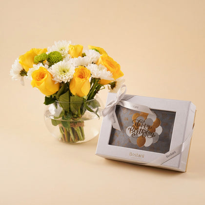 شوكولاتة بستاني عيد الميلاد و مزهرية