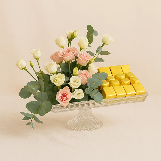 Patchi n Roses Glass Pedestal Stand