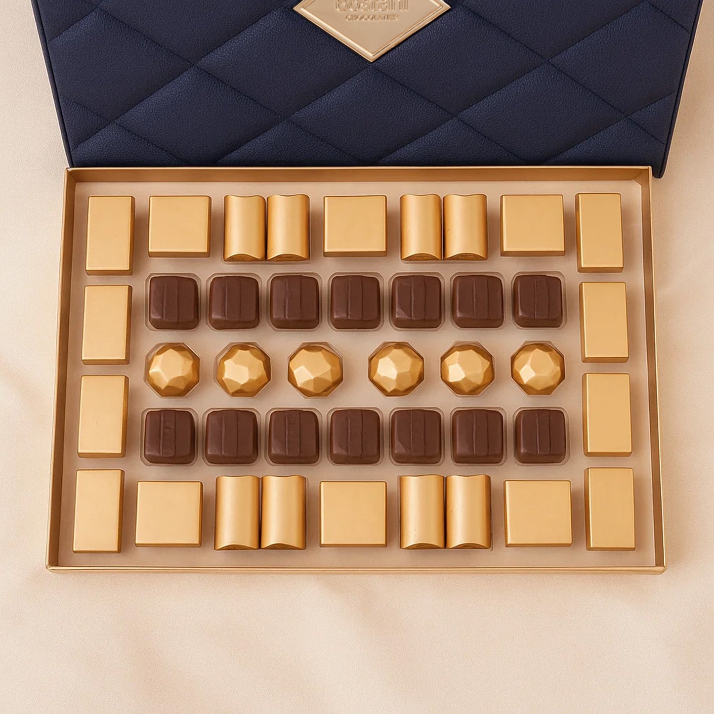 Bostani Leather Chocolate Box n Flowers Combo