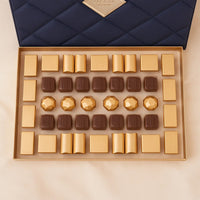 Bostani Leather Chocolate Box n Flowers Combo