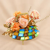 Rose Arrangement n Godiva Chocolate Tray