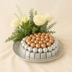 White Roses n Patchi Golden Tray