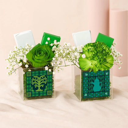 National Day Cappuccino Rose & Chocolate Boxes | Set of 2