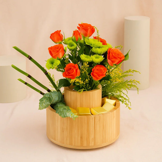 Verdant Luxury | Roses n Chocolate Combo