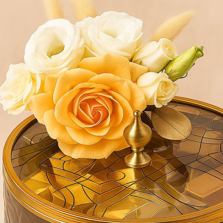 Otantik Home Chocolate Brown Bowl N Rose