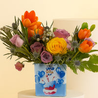 Happy Birthday Flower Vase With Mug n Cushion