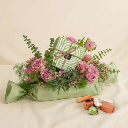 Premium Flower Tray n Patchi Chocolate Box