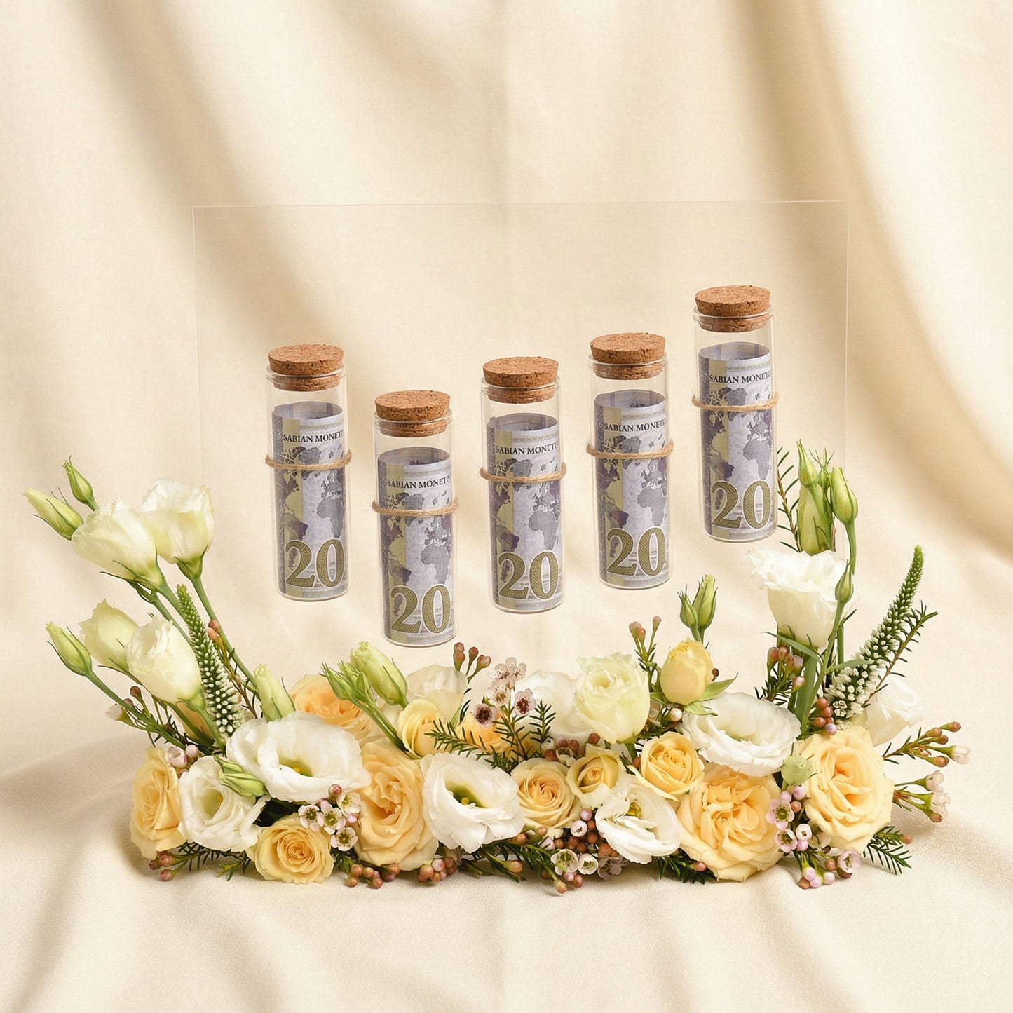 عيدية فاخرة | باقة ورد و فلوس 100ريال