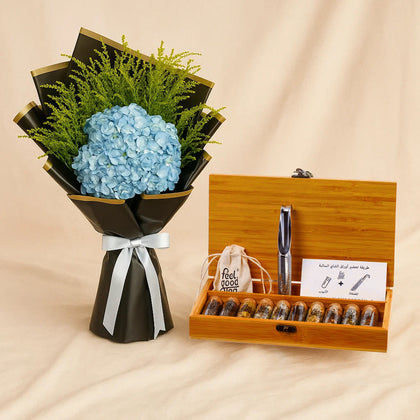 Blue Hydrangea n Feel Good Tea Combo