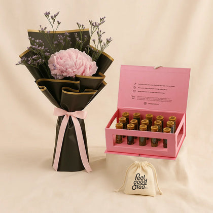 Pink Hydrangea n Feel Good Tea Combo