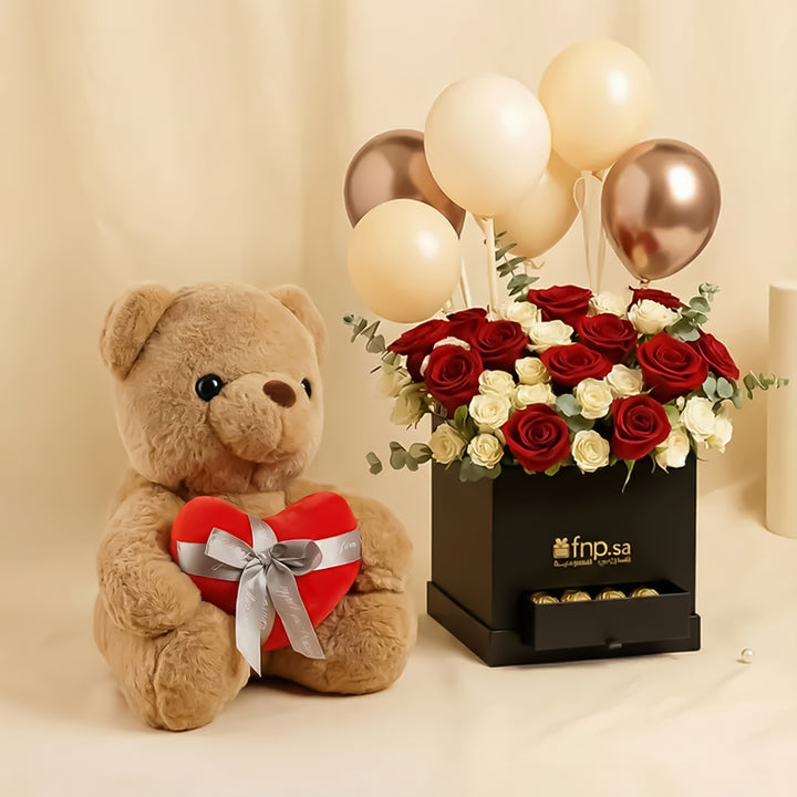 Happiness Box | Rose, Chocolates n Balloons