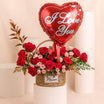 Flowers n Balloon Love Basket 