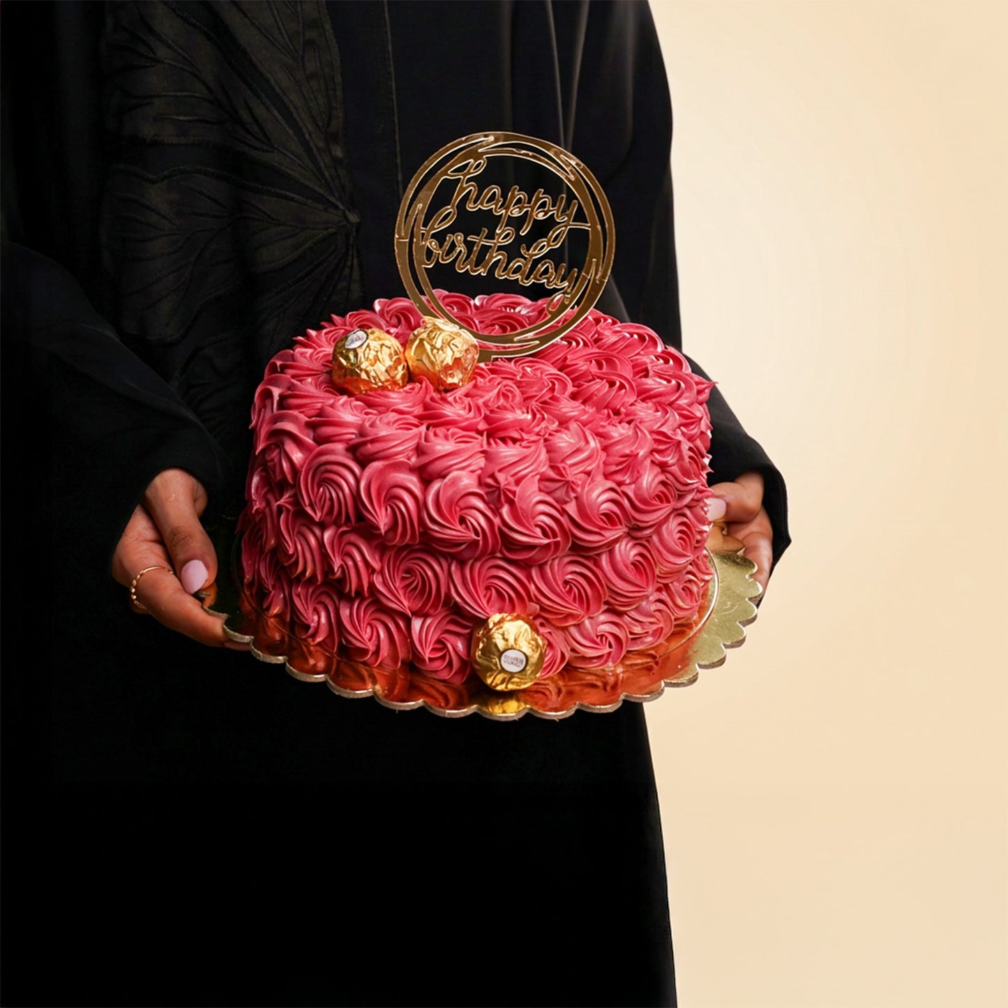 Rosy Happy Birthday Cake