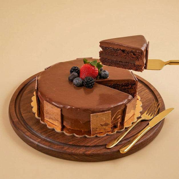 Chocolate Cake with Teddy n Flower Bouquet