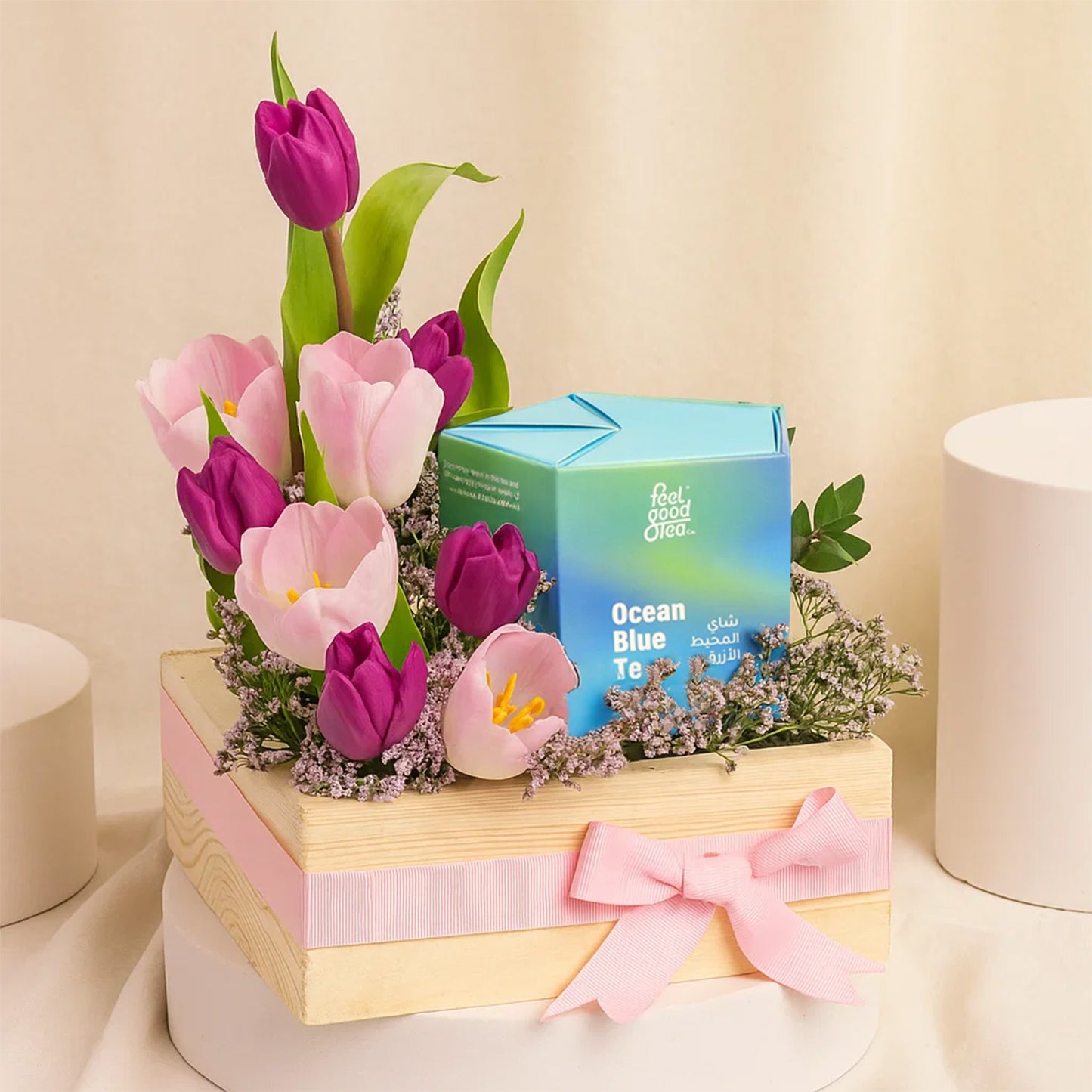 Enchanting Tulips n Feel Good Tea Hamper