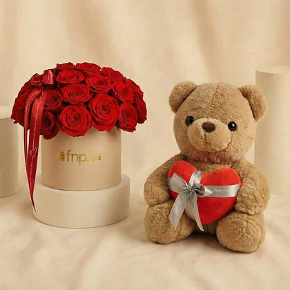 Love Gesture | 35 Red Roses n Teddy Bear